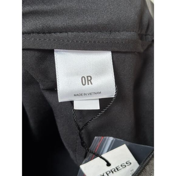 EXPRESS Size 0R Women's Black‎ High Rise Vegan Leather Pants Cropped Flare NEW - Picture 10 of 12